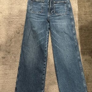 Reformation front pocket wide leg jean